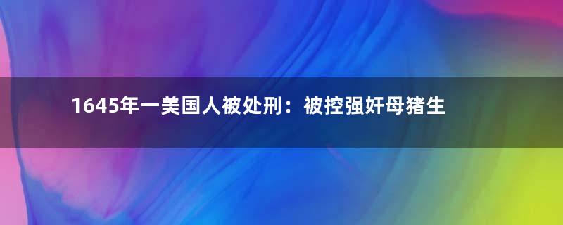 1645年一美国人被处刑：被控强奸母猪生怪异小猪