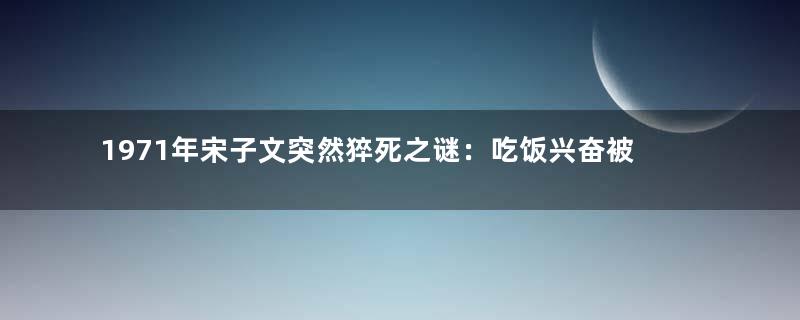 1971年宋子文突然猝死之谜：吃饭兴奋被噎死