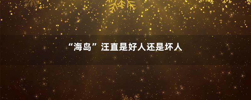 “海岛”汪直是好人还是坏人