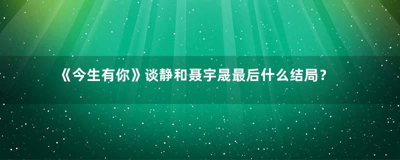 《今生有你》谈静和聂宇晟最后什么结局？