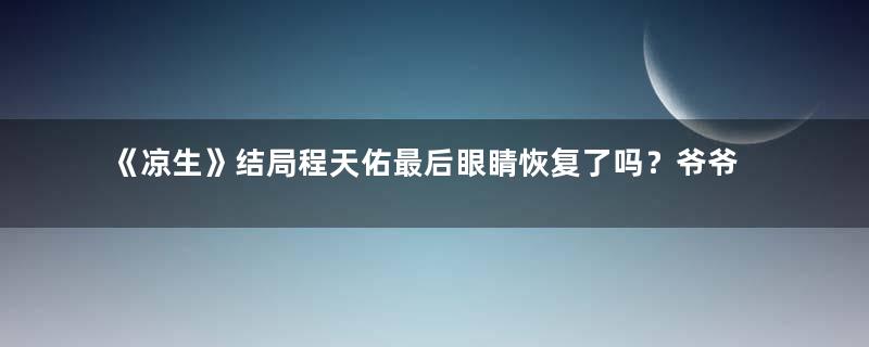 《凉生》结局程天佑最后眼睛恢复了吗？爷爷也认可了姜生