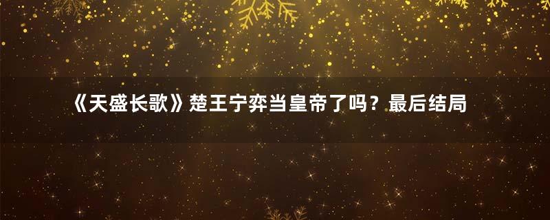 《天盛长歌》楚王宁弈当皇帝了吗？最后结局是什么？