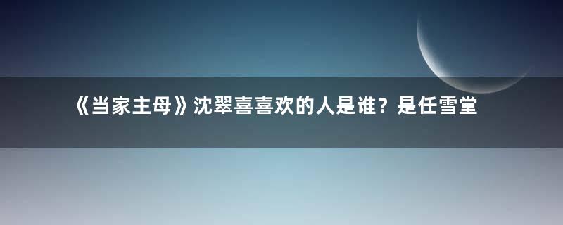 《当家主母》沈翠喜喜欢的人是谁？是任雪堂吗