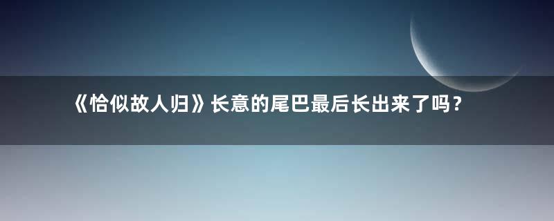 《恰似故人归》长意的尾巴最后长出来了吗？