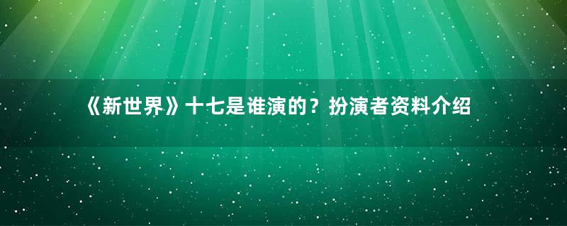 《新世界》十七是谁演的？扮演者资料介绍