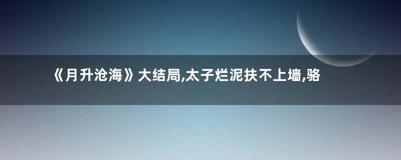 《月升沧海》大结局,太子烂泥扶不上墙,骆济通死亡