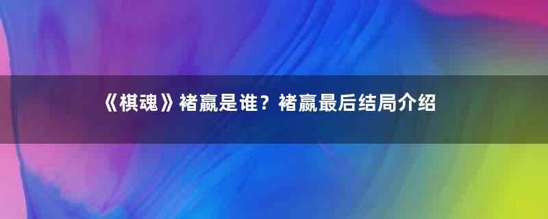 《棋魂》褚嬴是谁？褚嬴最后结局介绍