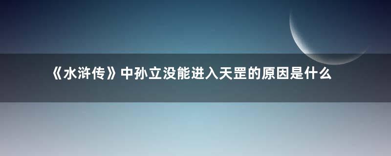 《水浒传》中孙立没能进入天罡的原因是什么？