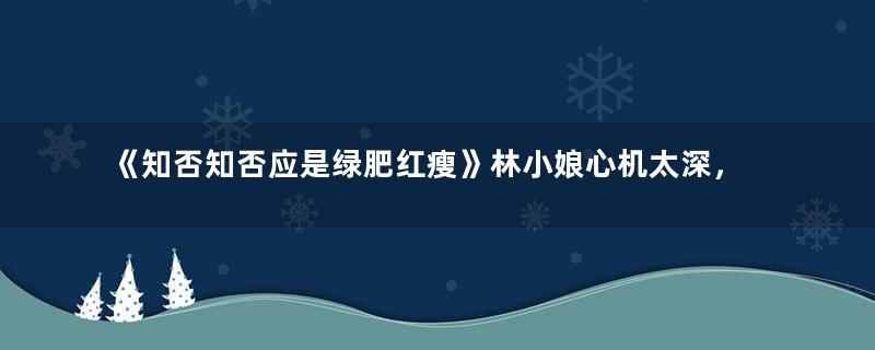 《知否知否应是绿肥红瘦》林小娘心机太深，她的结局如何？