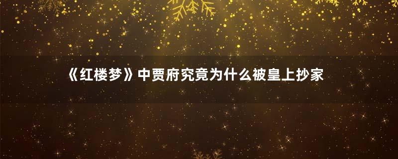 《红楼梦》中贾府究竟为什么被皇上抄家