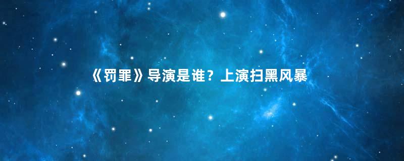 《罚罪》导演是谁？上演扫黑风暴