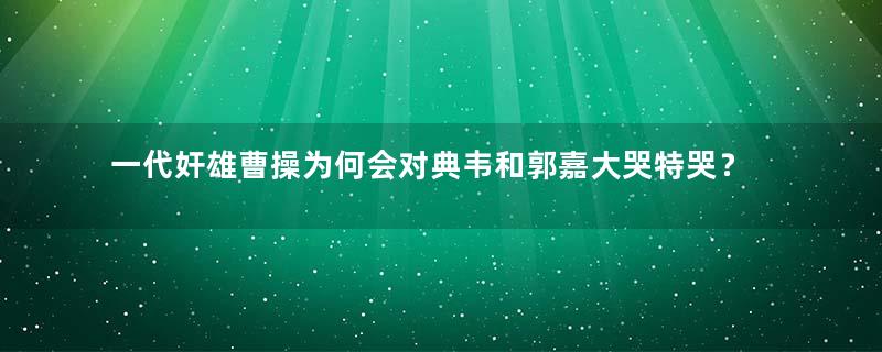 一代奸雄曹操为何会对典韦和郭嘉大哭特哭？