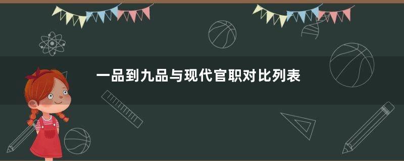 一品到九品与现代官职对比列表