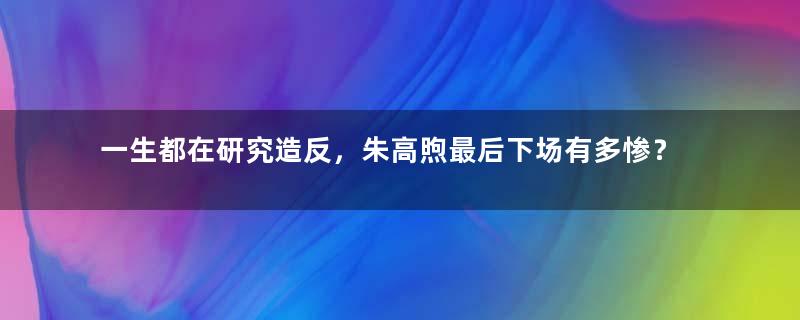 一生都在研究造反，朱高煦最后下场有多惨？