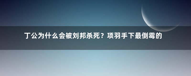 丁公为什么会被刘邦杀死？项羽手下最倒霉的将领
