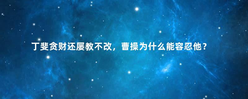 丁斐贪财还屡教不改，曹操为什么能容忍他？