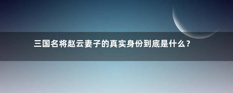 三国名将赵云妻子的真实身份到底是什么？