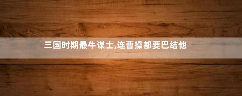 三国时期最牛谋士,连曹操都要巴结他