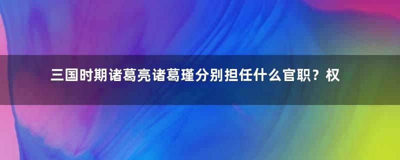 三国时期诸葛亮诸葛瑾分别担任什么官职？权力有多大？