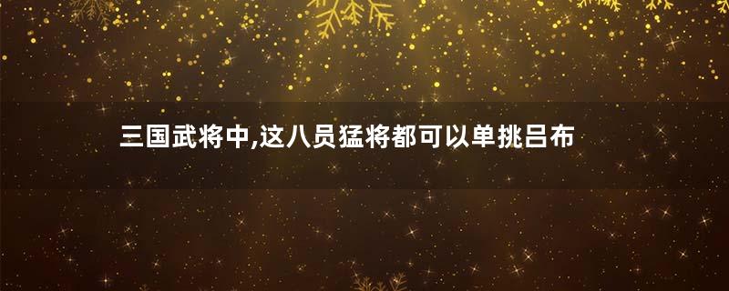 三国武将中,这八员猛将都可以单挑吕布
