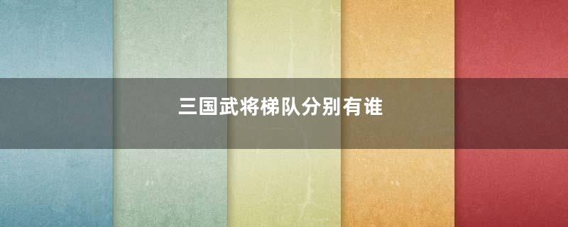 三国武将梯队分别有谁