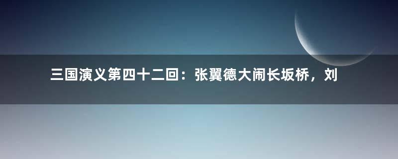 三国演义第四十二回：张翼德大闹长坂桥，刘豫州败走汉津口