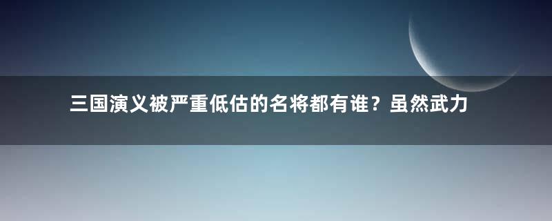 三国演义被严重低估的名将都有谁？虽然武力超绝，却被一笔带过