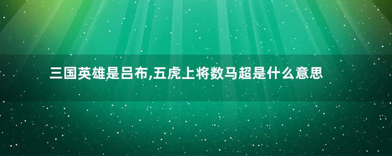 三国英雄是吕布,五虎上将数马超是什么意思