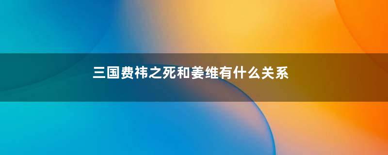 三国费祎之死和姜维有什么关系