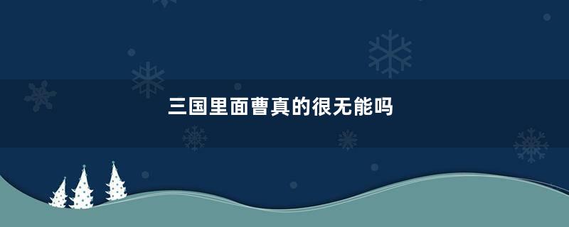 三国里面曹真的很无能吗