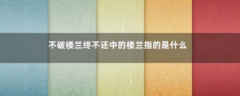 不破楼兰终不还中的楼兰指的是什么