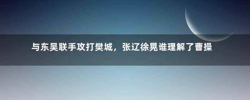 与东吴联手攻打樊城，张辽徐晃谁理解了曹操的意图呢？