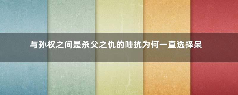 与孙权之间是杀父之仇的陆抗为何一直选择呆在东吴？