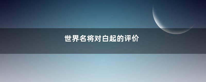 世界名将对白起的评价