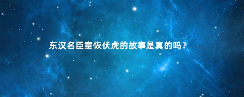 东汉名臣童恢伏虎的故事是真的吗？