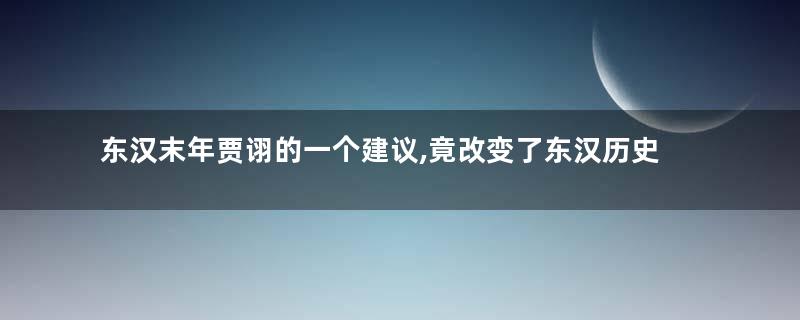 东汉末年贾诩的一个建议,竟改变了东汉历史