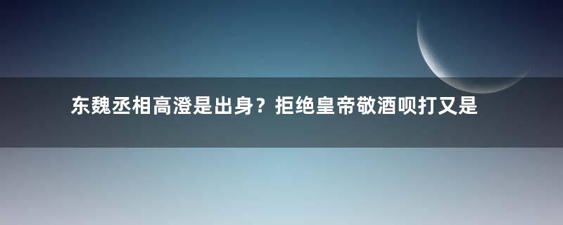 东魏丞相高澄是出身？拒绝皇帝敬酒呗打又是怎么回事？