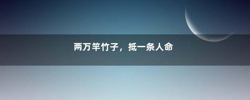 两万竿竹子，抵一条人命