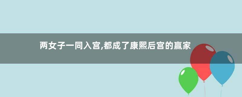 两女子一同入宫,都成了康熙后宫的赢家