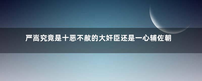 严嵩究竟是十恶不赦的大奸臣还是一心辅佐朝政的良臣？