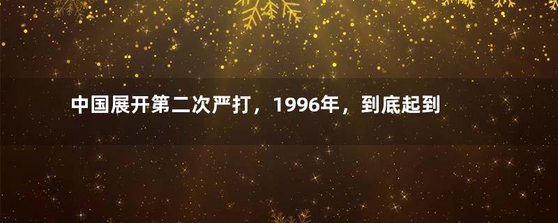中国展开第二次严打，1996年，到底起到了多大的作用？