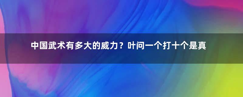 中国武术有多大的威力？叶问一个打十个是真的吗？