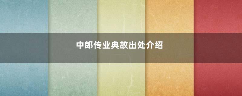 中郎传业典故出处介绍