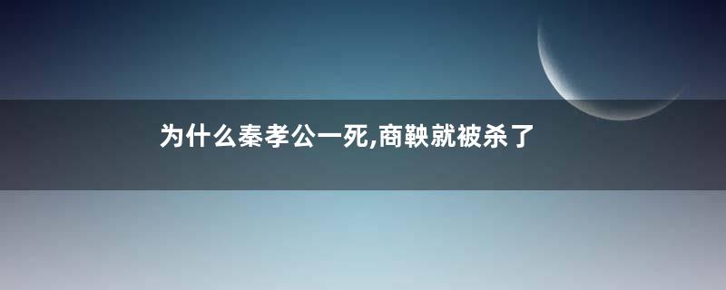 为什么秦孝公一死,商鞅就被杀了
