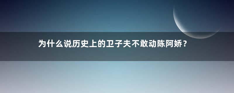 为什么说历史上的卫子夫不敢动陈阿娇？