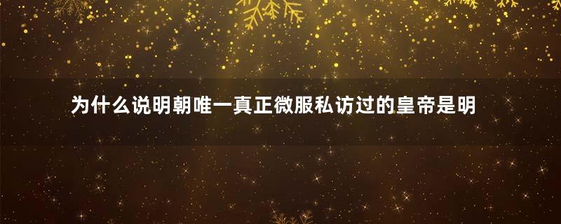 为什么说明朝唯一真正微服私访过的皇帝是明宣宗朱瞻基？真相是什么