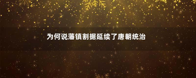 为何说藩镇割据延续了唐朝统治
