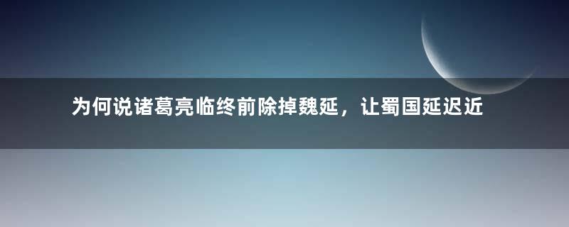 为何说诸葛亮临终前除掉魏延，让蜀国延迟近30年灭亡？