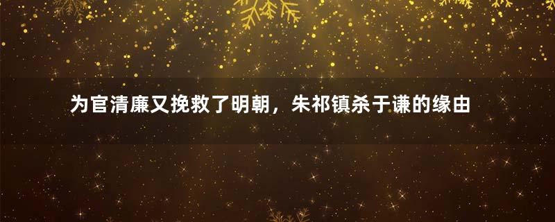 为官清廉又挽救了明朝，朱祁镇杀于谦的缘由是什么？