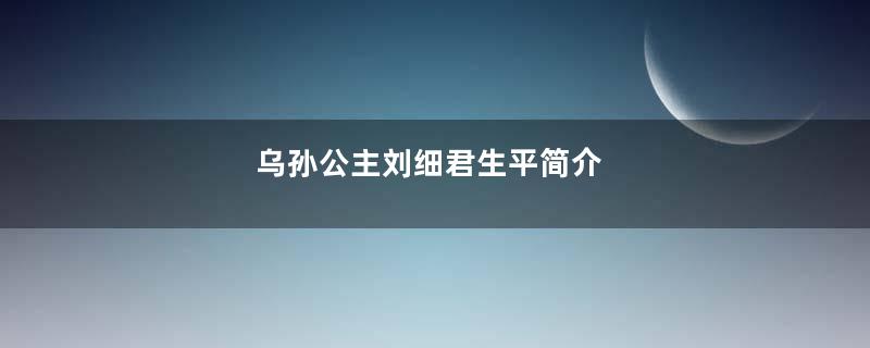 乌孙公主刘细君生平简介